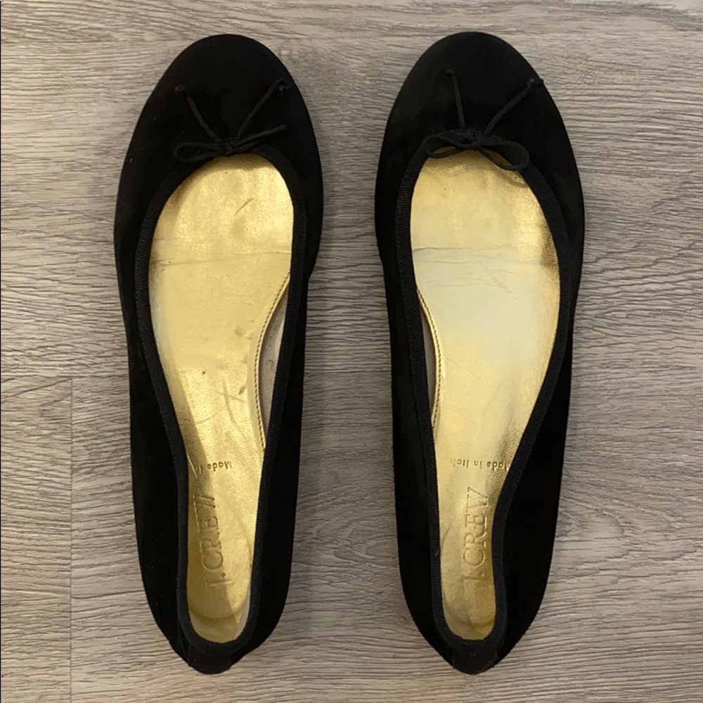 J.Crew Black Suede Ballet Flats